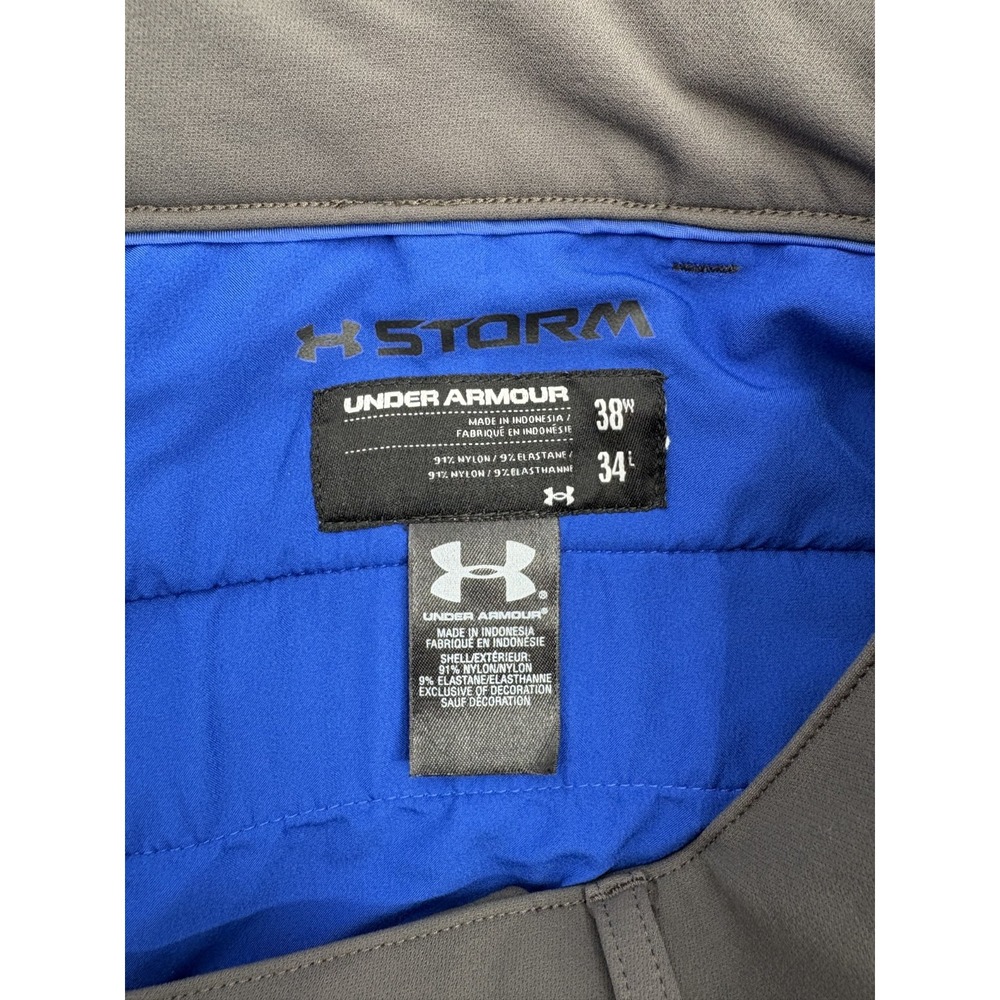 Under Armour Storm Golf Pants Men's 38 x 34 Gray Stretch Nylon Outdoor 1232933